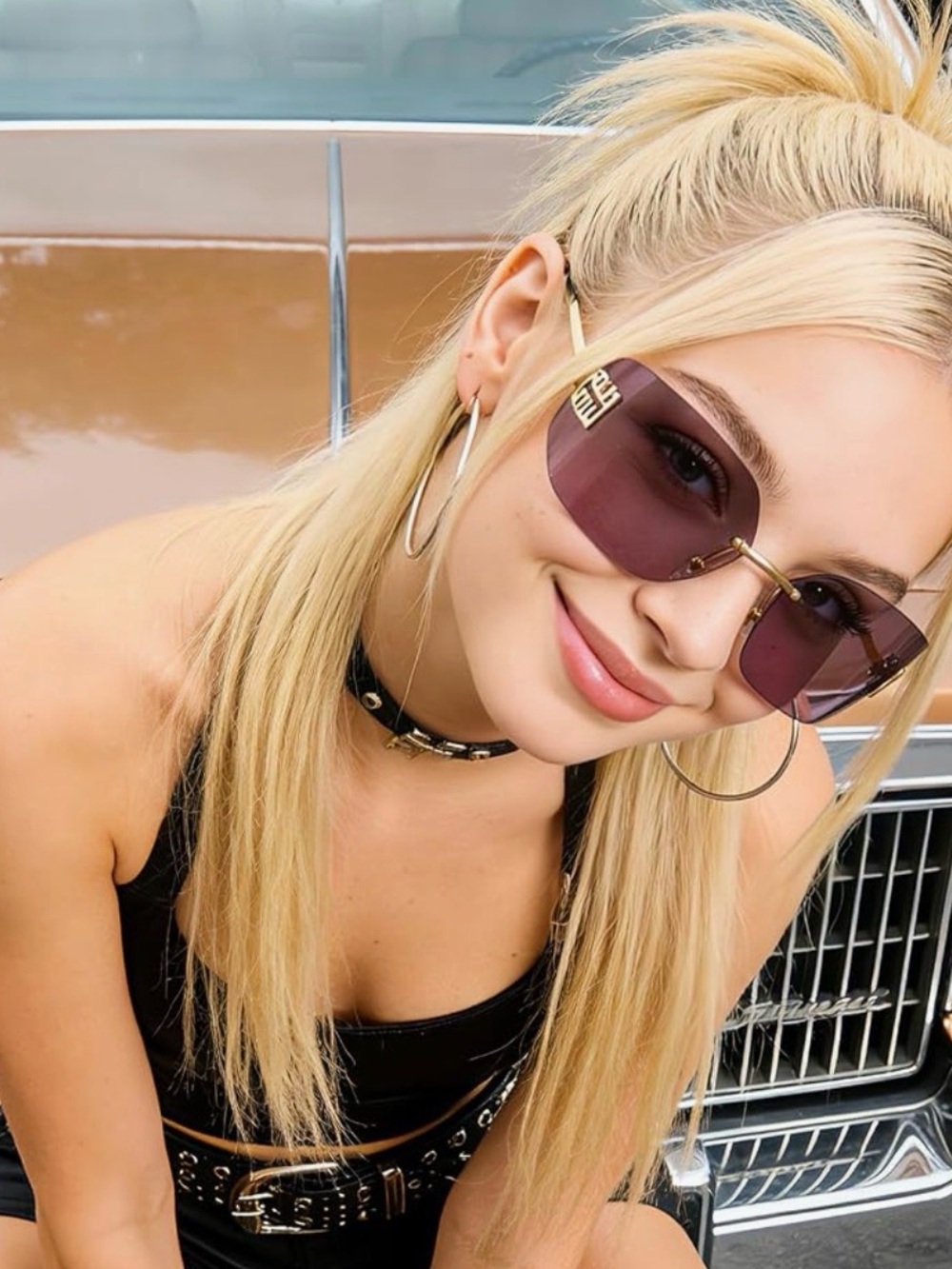 Purple Miu Miu Sunglasses - Picture 3 of 4